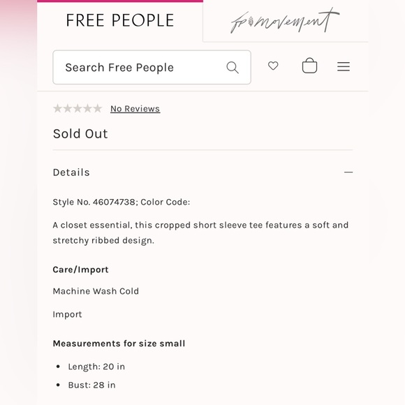 Free People Intimately XYZ Rib Baby Tee in the color Ballet. NWT size M… - Picture 6 of 6